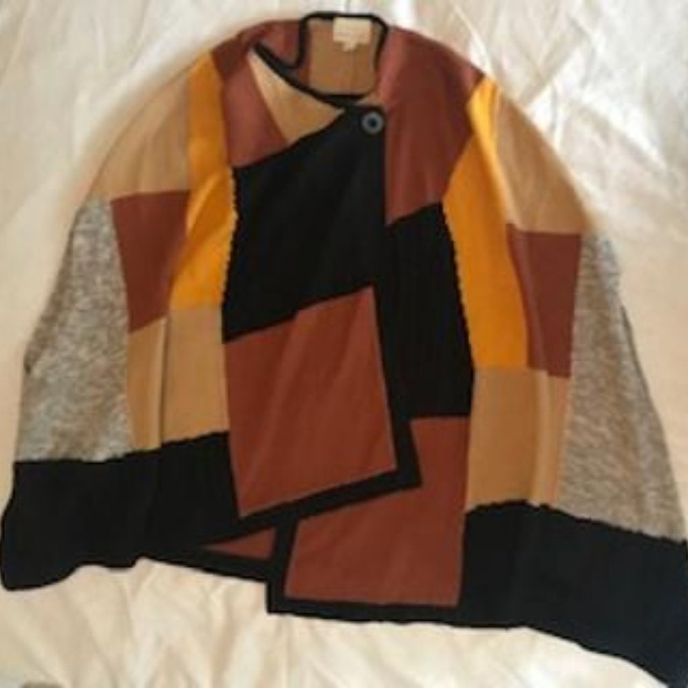 Euc Nordstrom Hinge Fall Colored Patchwork Knit C… - image 2